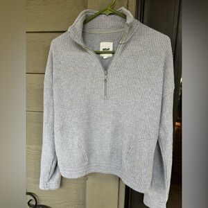 Aerie Light Gray Half-Zip Women's Sweatshirt